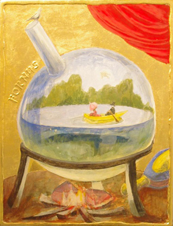 安ケ平愛美の描くボートと池フラスコ
